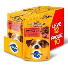 Pack 12un Sachê Pedigree Carne ao Molho Cães Adultos de Raças Pequenas 100g