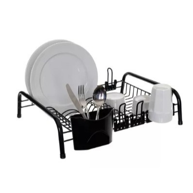 Escorredor De Louça Grande 12 Pratos Com Porta Copos Cor Preto Casa Cozinha Organização Pia Bancada Presente Casamento Chá de Cozinha Chá Bar