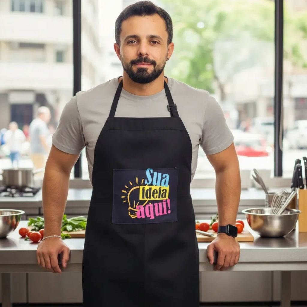Avental Personalizado com Nome ou Logo Empresa Profissional Restaurante Bar Cozinha