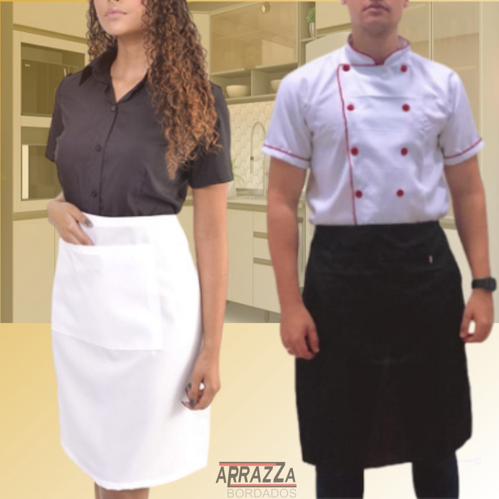 20 Avental de Cintura Unissex Tipo Saia Para Bar Garçom Chef Cozinha Restaurante Cozinha Lanchonete
