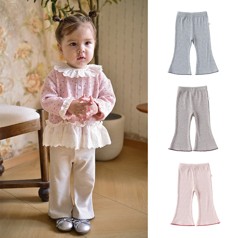 Meninas calças 2025 outono novo estilo crianças calças largas moda primavera outono estilo bebê menina exterior usar cal