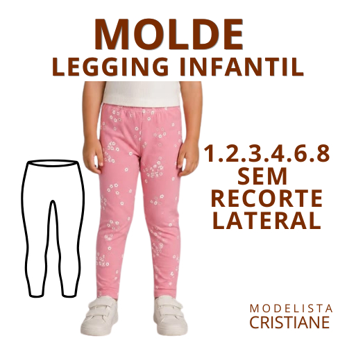 MOLDE DE LEGGING MENINA 1 AO 8 EM PAPEL KRAFT 80GR - IMPRESSO - CAL010