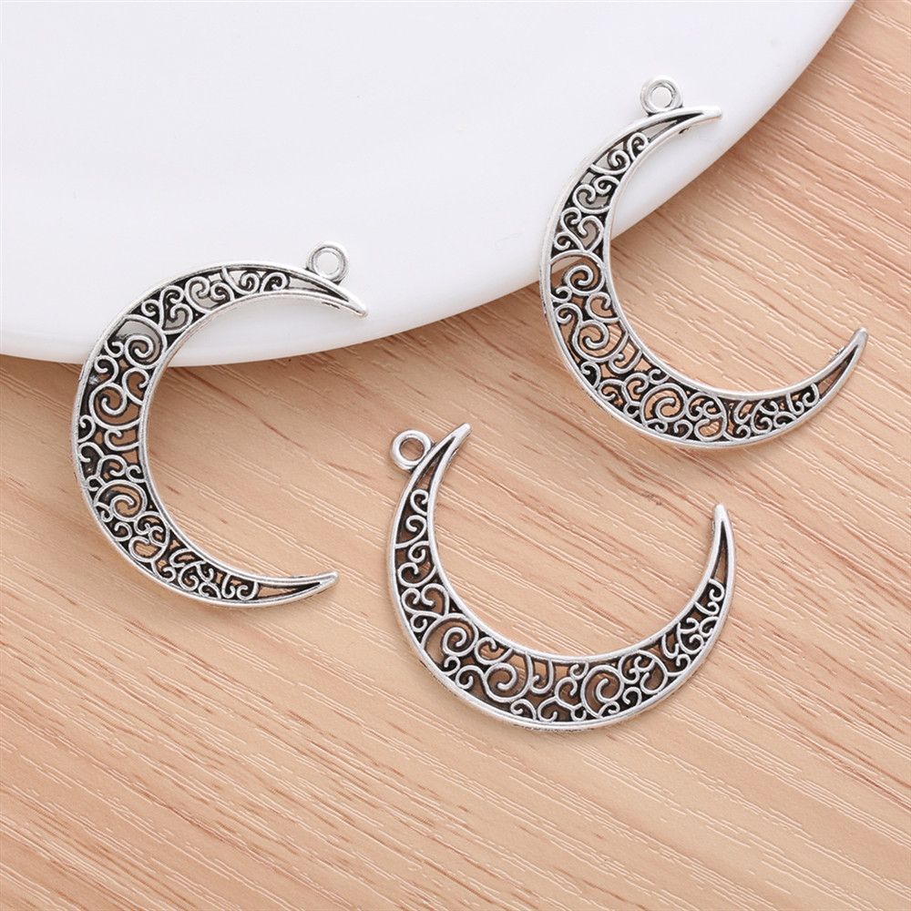 10pcs Fashion Hollow Moon Charm Acessórios De Moda Para Jóias De Bijuteria Feminina Fazendo Pingente Pulseira Brincos