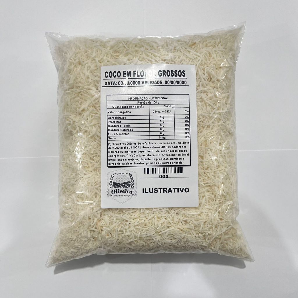 Coco Ralado Flocos Grossos Sem Açúcar 1kg