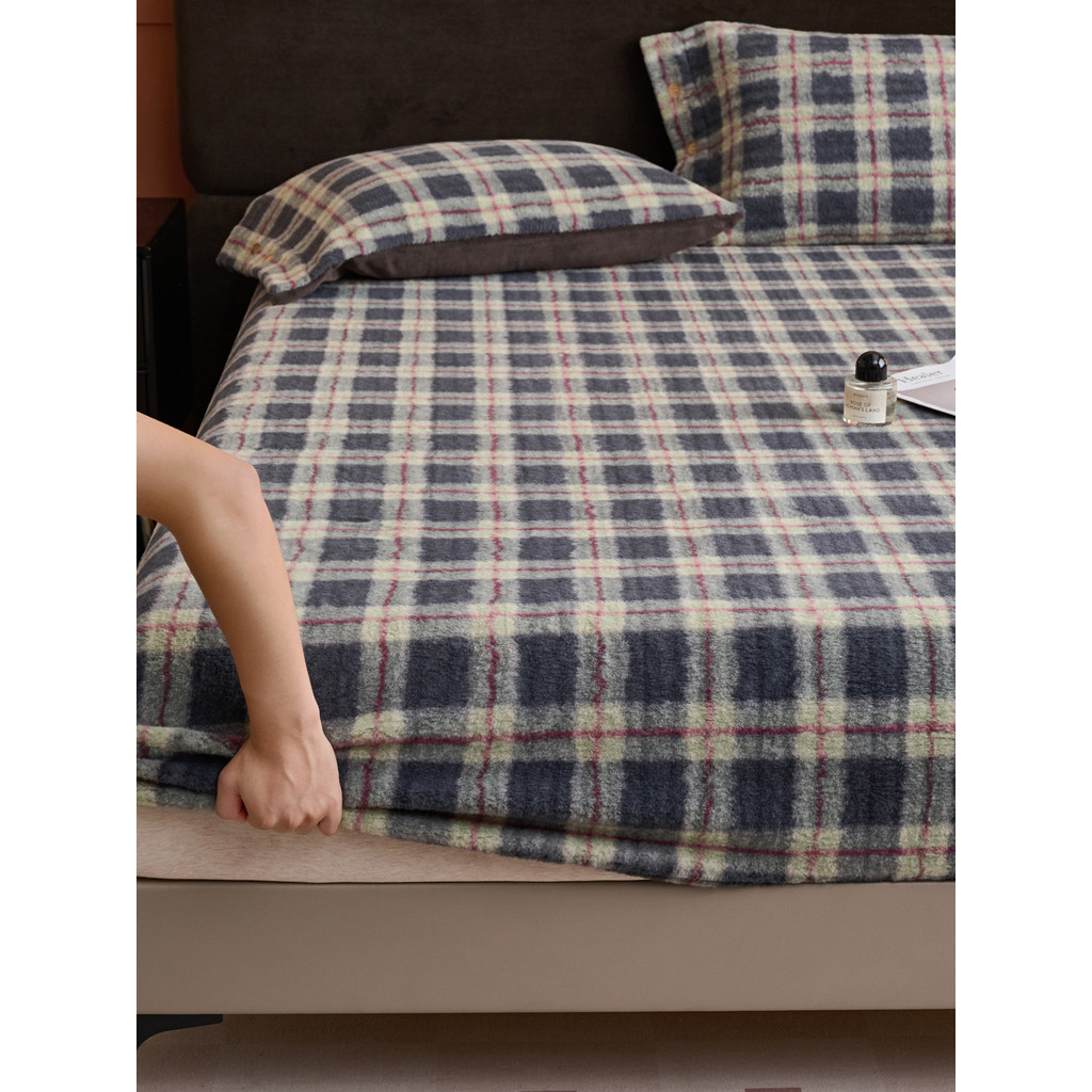 Inverno engrossado leite veludo folha de cama colchão de peça única capa protetora antiderrapante tudo incluído capa de