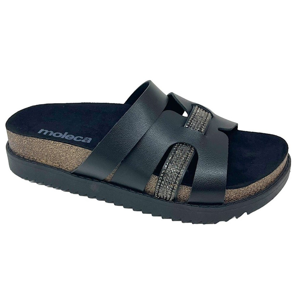 Tamanco Fem Moleca Birken Slide Strass Flatform 5500.102