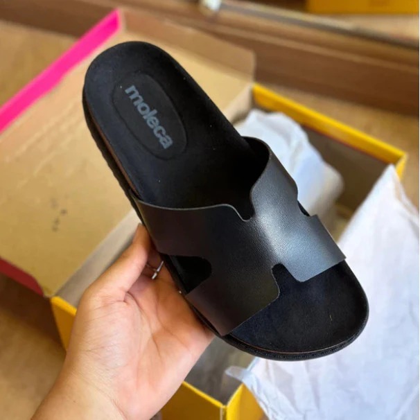 Papete Feminino Chinelo Tamanco Slide Flatform Conforto Moleca 5500.100 Original