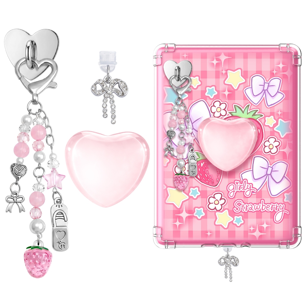 Dadanism Type C/USB Porta Dust Plug Charm & Heart Grip Holder Para Kindle Paperwhite De 7 