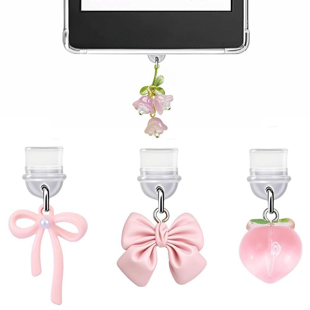 SHGIRLRL 4 Pçs/set Dust Plug Charm , DIY Tipo C/USB Protetor De Porta De Carregamento , Plugues Anti-Poeira Para Kindle