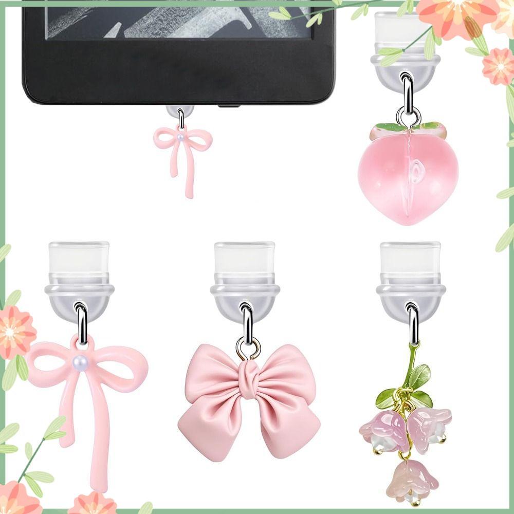 THUY 4 Pçs/set Dust Plug Charm , Tipo C/USB DIY Protetor De Porta De Carregamento , Plugues Anti-Poeira Para Kindle