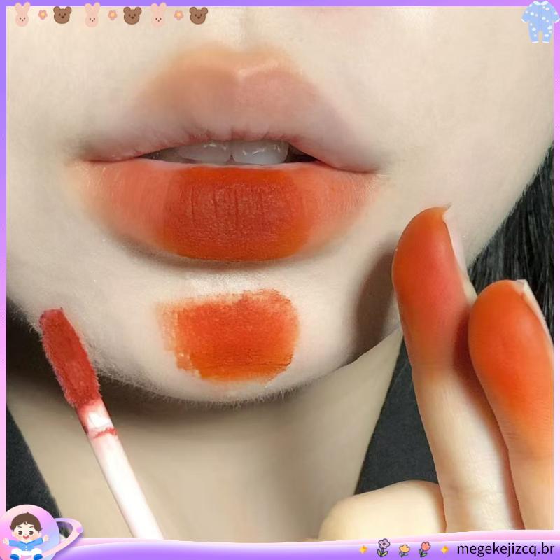 Abóbora Laranja!Você merece templo Huangpi!Sem maquiagem branco fosco macio fosco esmalte labial amarelo pele preta Retr