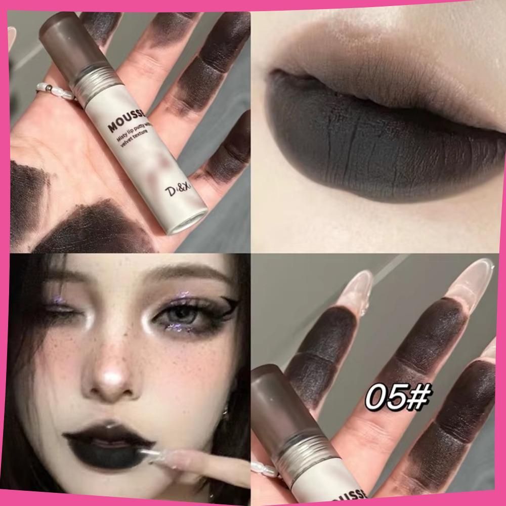 Lama Labial , Batom Feminino Fosco Com Mousse Preta Legal , Copo Antiaderente Suave E Sedoso , Esmalte Marrom