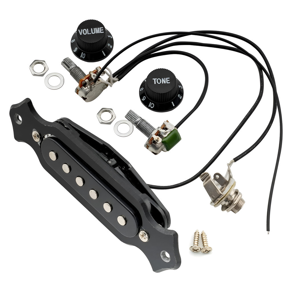 Captador Single Coil  De Boca Para Violão Aço Soundhole Com Tone e Volume Pré Soldado