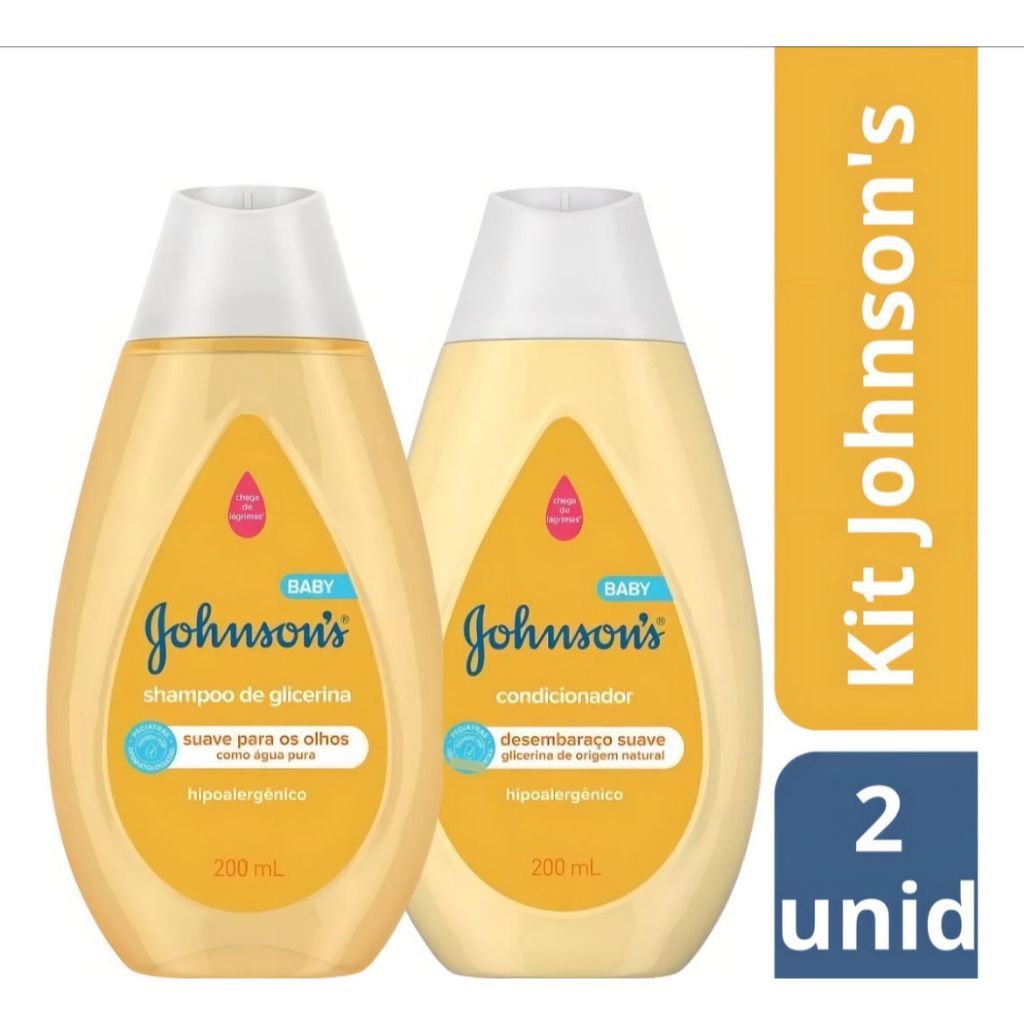 Kit Shampoo Johnson's Baby Regular 200ml com 2 unidades