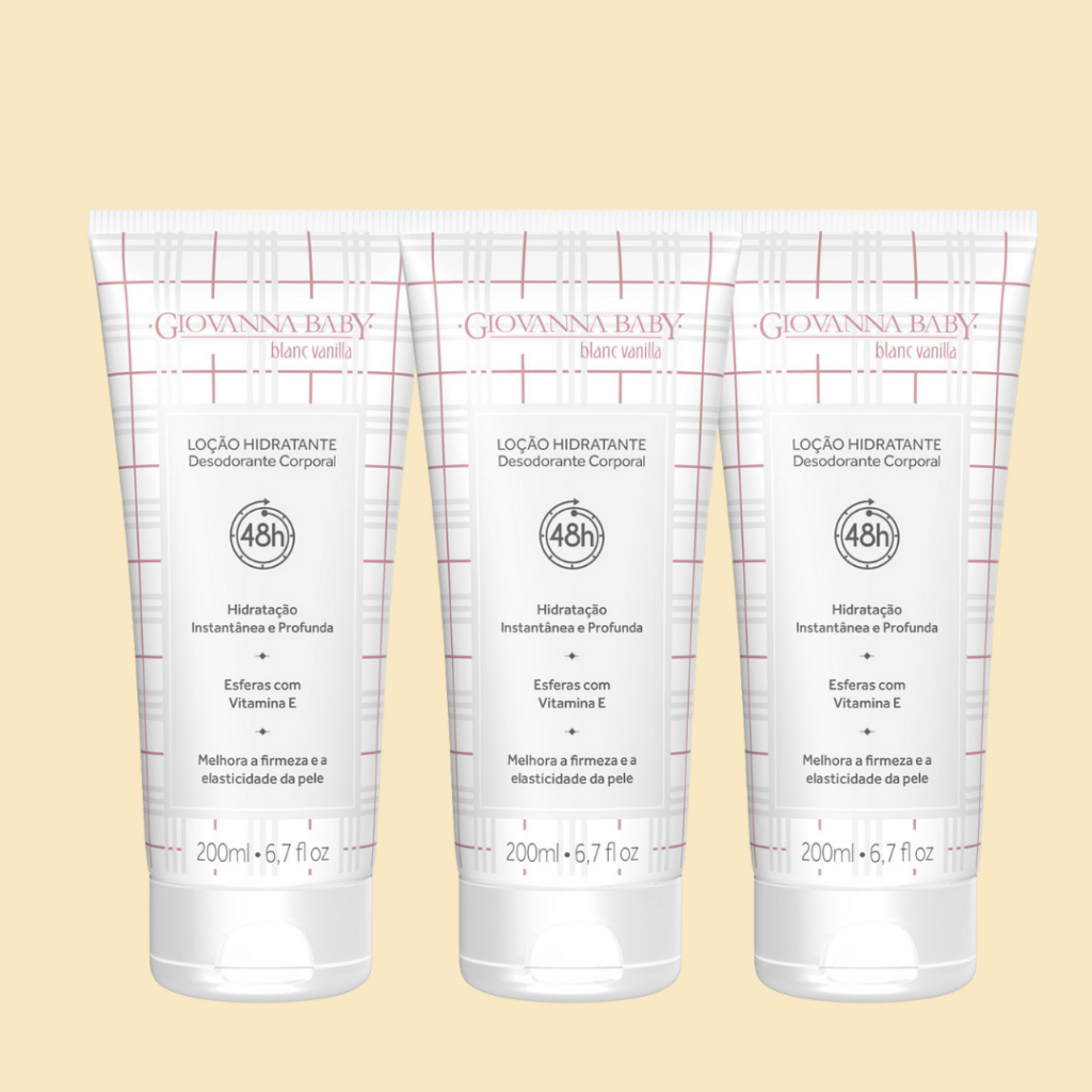 Kit 3x Unidades Loção Giovanna Baby Blanc Vanilla 200ml