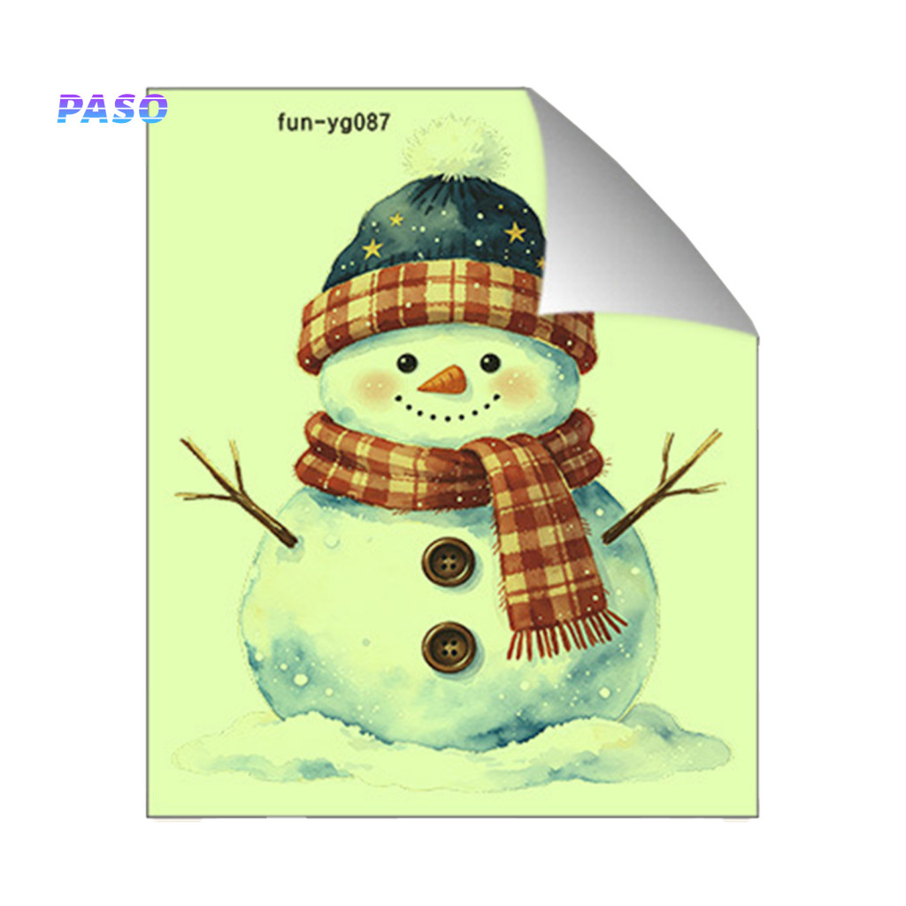 Glow the Dark Christmas Wall Stickers Self Adhesive Holiday Art for Renters Snowman for Decor Removable Pvc Winter for B
