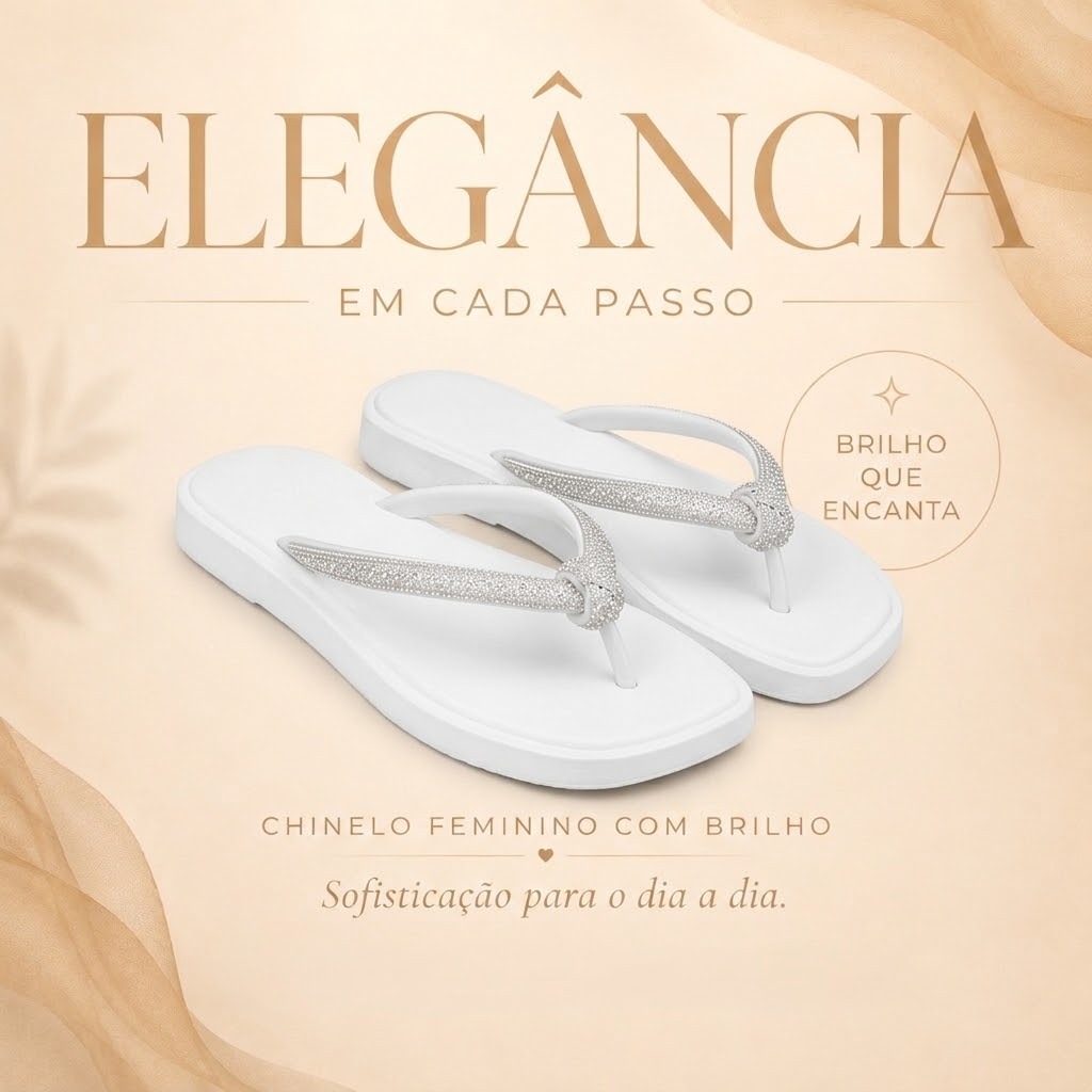 Chinelo Feminino Elegance Strass Conforto Delicado E Beleza Para Você Estar Sempre Pronta E Linda