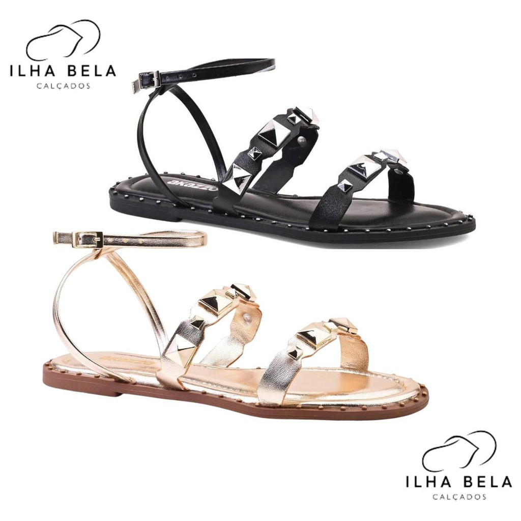 Sandalia Rasteira Feminina Ilha Bela Spike Elegance Ref: 4083HE