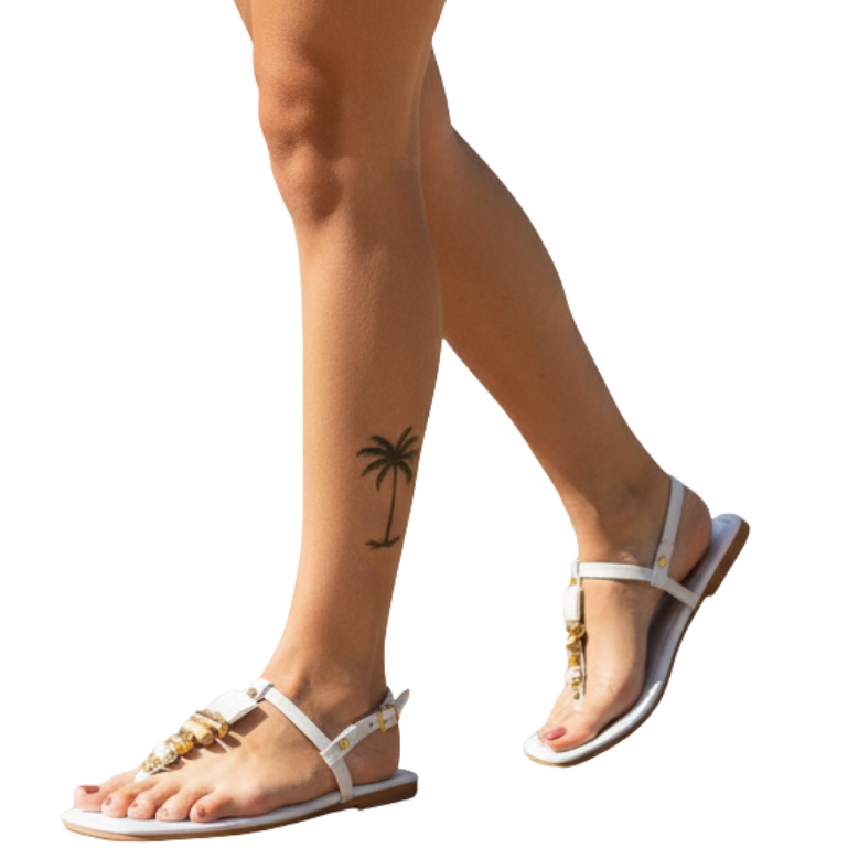 Sandália Feminina Rasteirinha Dpé | Elegance Gabryella | Branco