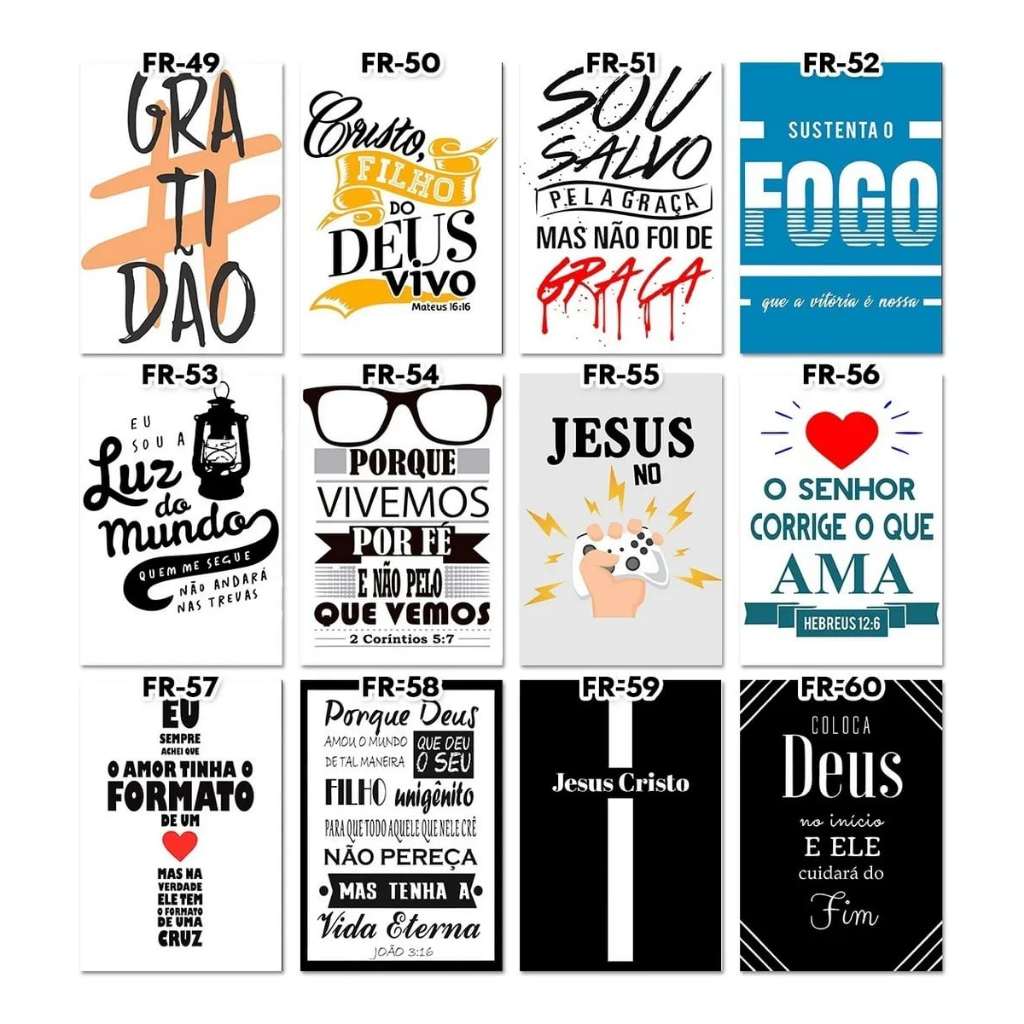 Kit 10 Placas Quadro Decorativas Cristãs 20x15 Mdf Frases Fé