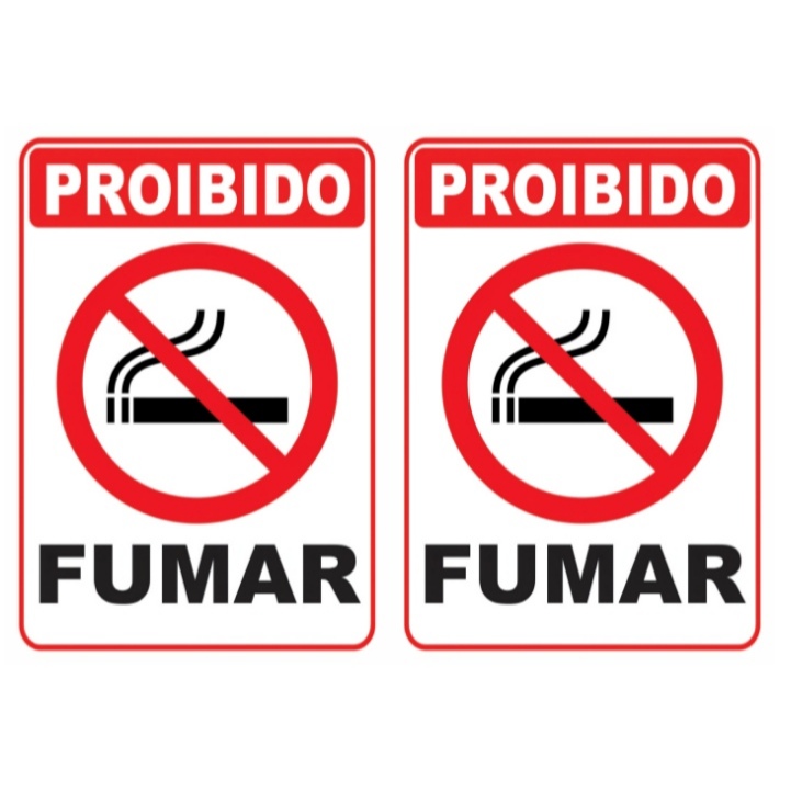 Kit 2 Placas Sinalizadoras Proibido Fumar neste Local 20x30 20x15 Comércio Bar Restaurante