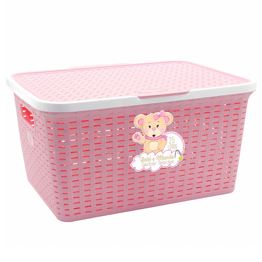 Caixa Bicolor Rosa 25L Com Tampa Para Organização De Brinquedos E Fraldas

 -  Monte Líbano