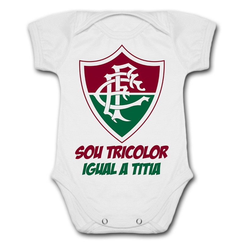 Body de Bebê Personalizado Fluminense Sou Tricolor Igual a Titia