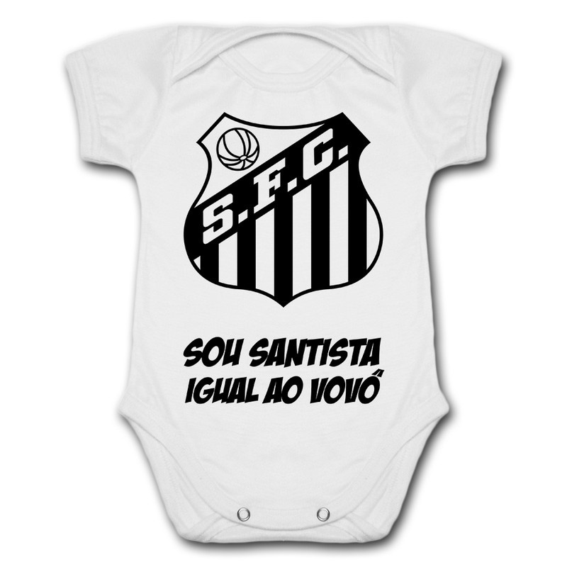 Body de Bebê Personalizado Santos Sou Santista Igual Ao Vovô