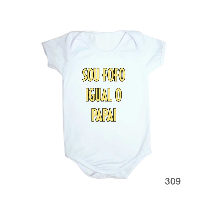 Body de Bebê Personalizado Sou Fofo Igual o Papai