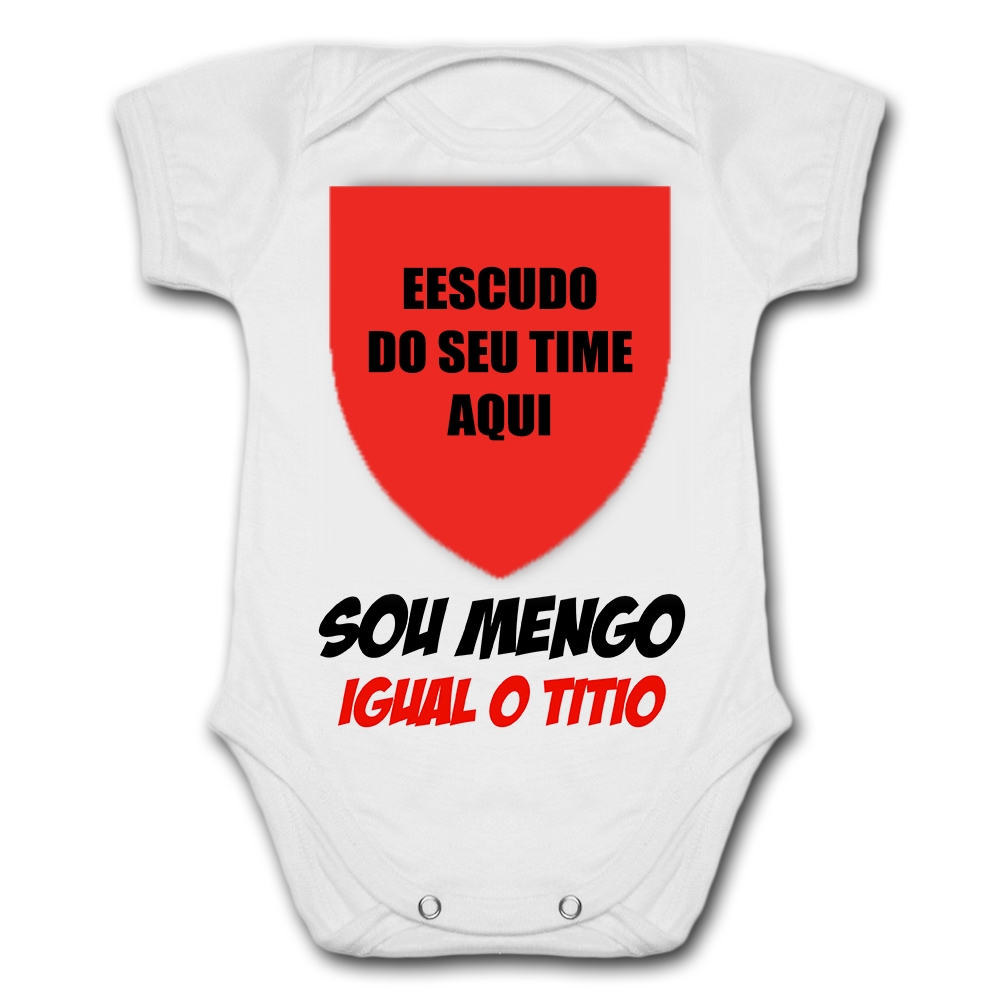Body de Bebê Personalizado Com Nome e Número Sou M&ng0 Fl4m3ng0 Igual O Titio