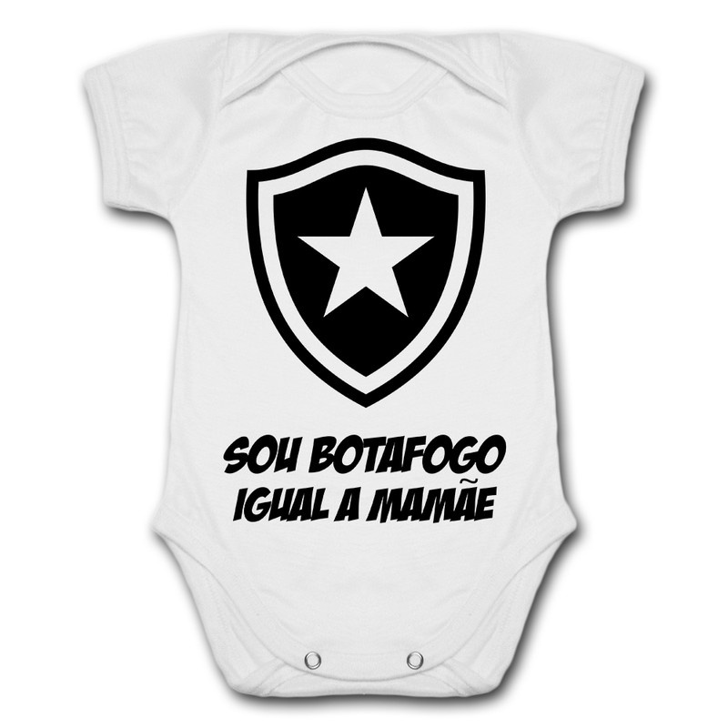 Body de Bebê Personalizado Botafogo Botafoguense Sou Botafogo Igual a Mamãe