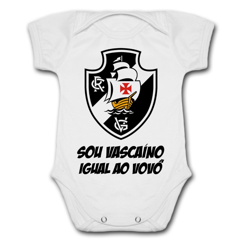 Body de Bebê Personalizado Vasco Sou Vascaíno Igual A Vovó