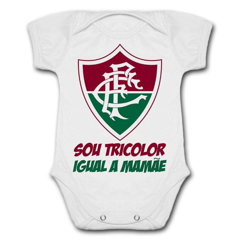 Body de Bebê Personalizado Fluminense Sou Tricolor Igual a Mamãe