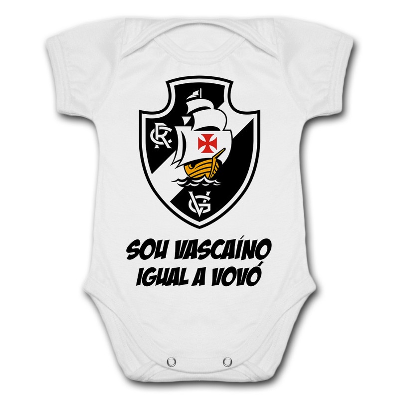 Body de Bebê Personalizado Vasco Sou Vascaíno Igual Ao Vovô