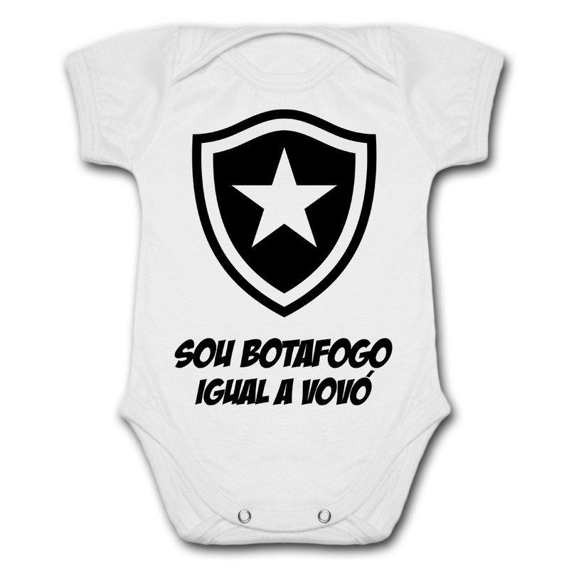 Body de Bebê Personalizado Botafogo Botafoguense Sou Botafogo Igual A Vovó