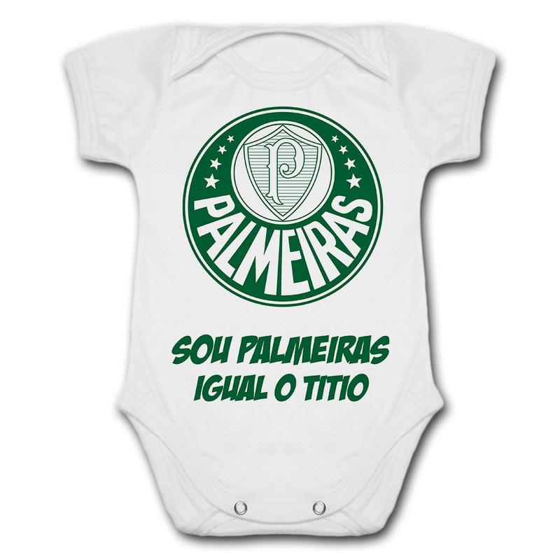 Body de Bebê Personalizado Palmeiras Palmeirense Sou Palmeiras Igual o Titio