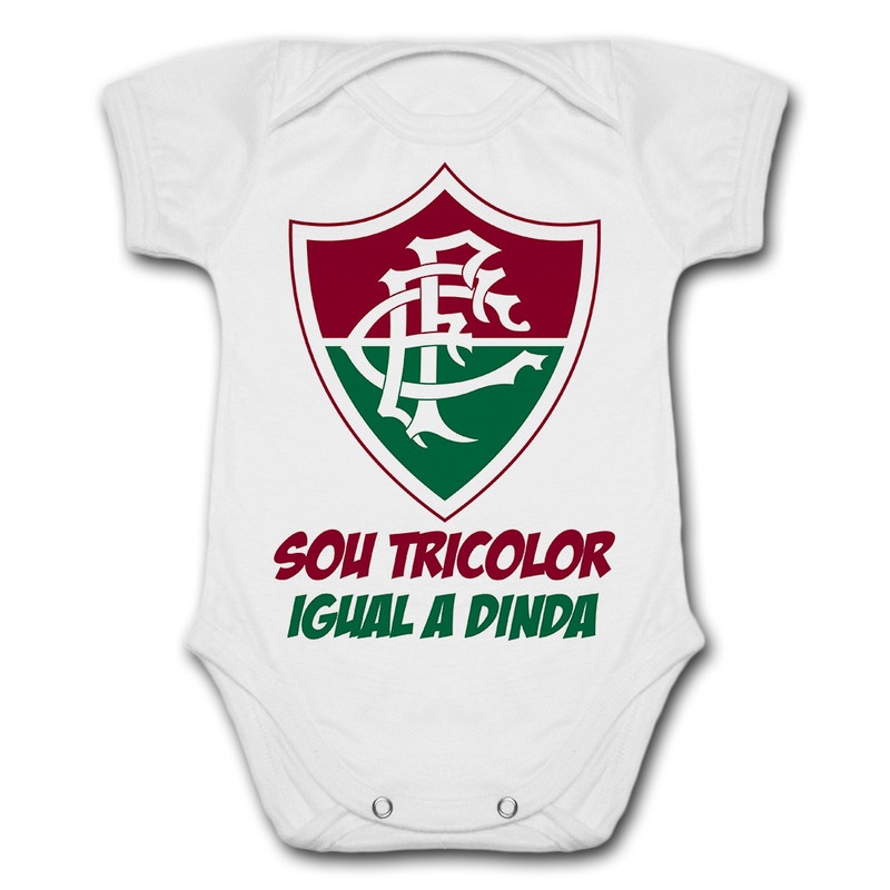 Body de Bebê Personalizado Fluminense Sou Tricolor Igual a Dinda