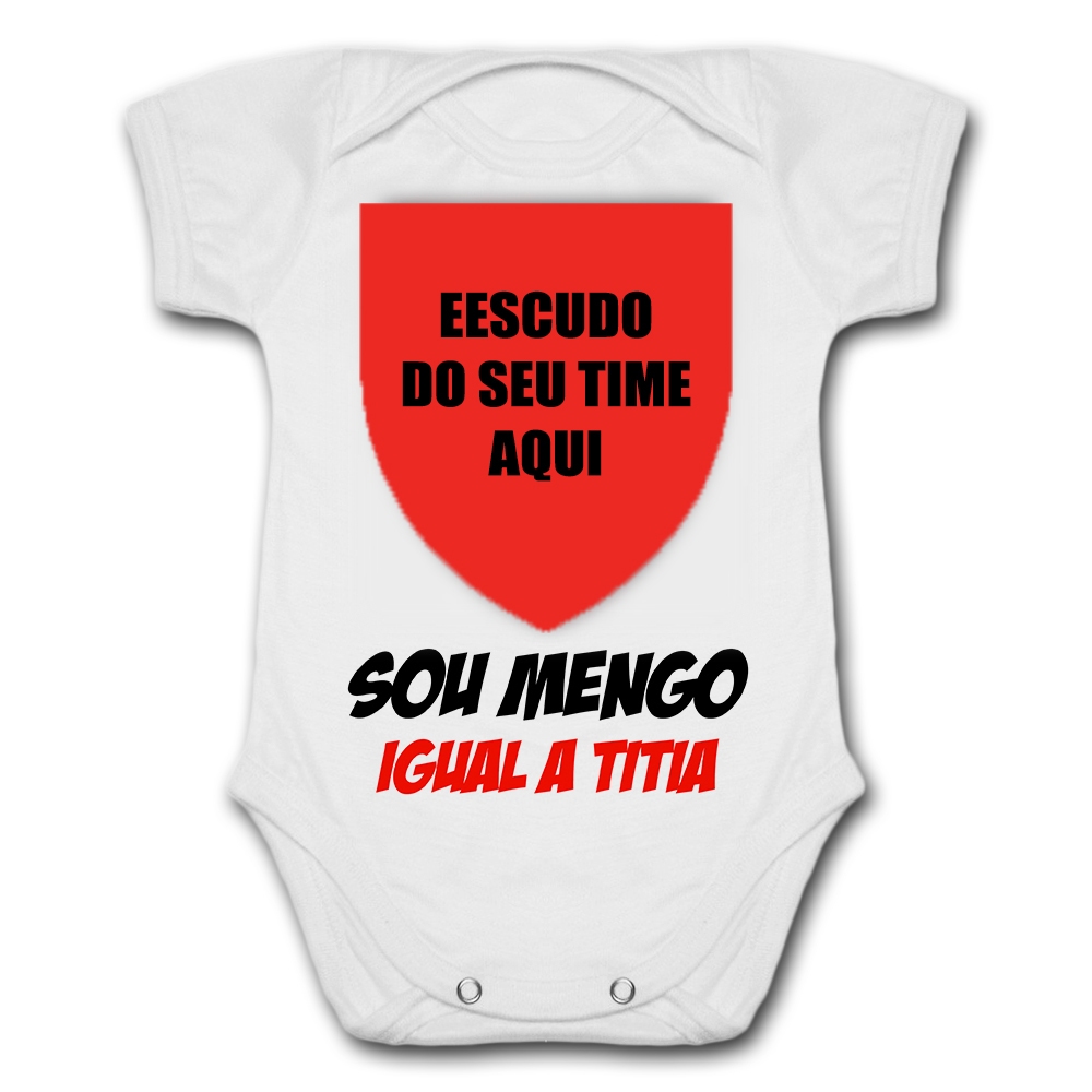 Body de Bebê Personalizado Com Nome e Número Sou M&ng0 Fl4m3ng0 Igual A Titia