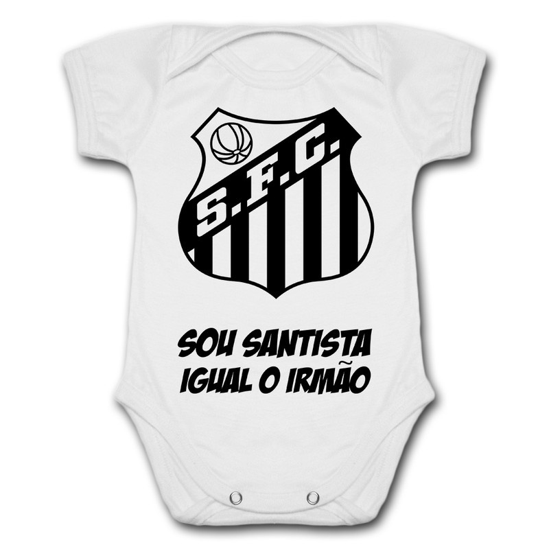 Body de Bebê Personalizado Santos Sou Santista Igual o Irmão