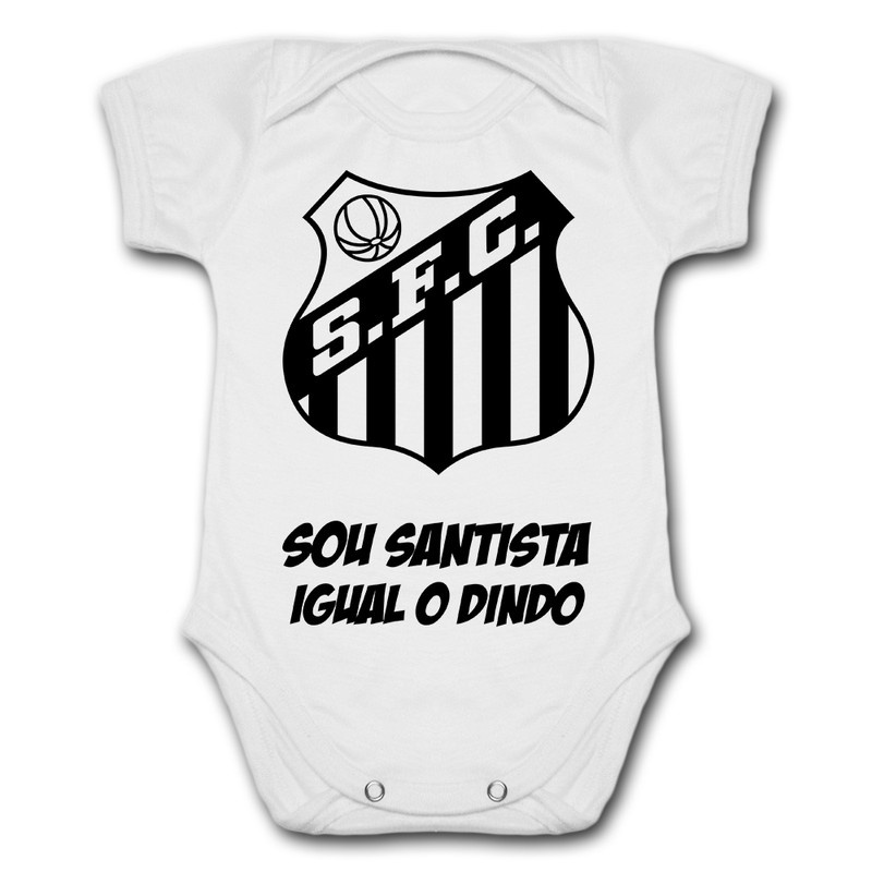 Body de Bebê Personalizado Santos Sou Santista Igual o Dindo
