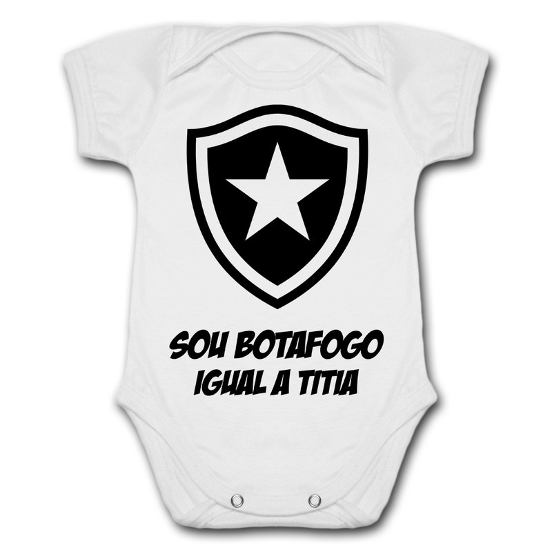Body de Bebê Personalizado Botafogo Botafoguense Sou Botafogo Igual a Titia