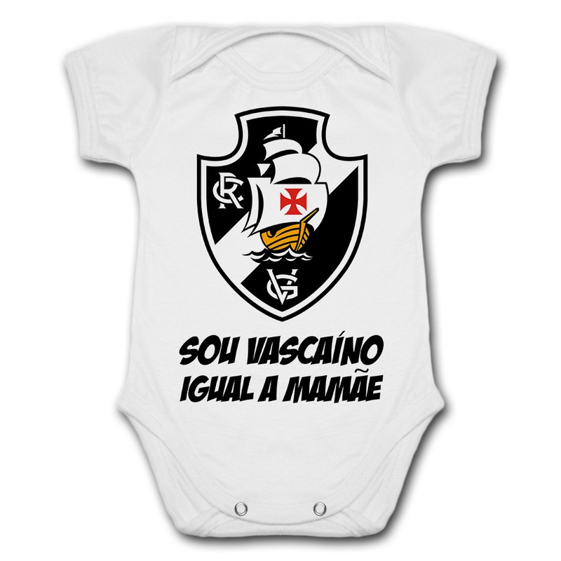 Body de Bebê Personalizado Vasco Sou Vascaíno Igual a Mamãe