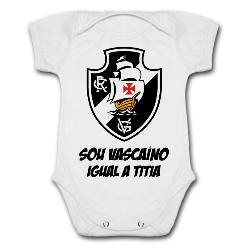 Body de Bebê Personalizado Vasco Sou Vascaíno Igual a Titia