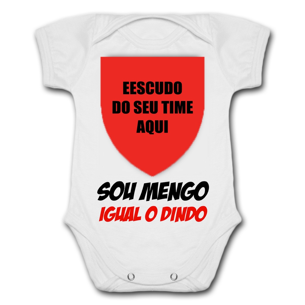 Body de Bebê Personalizado Com Nome e Número Sou M&ng0 Fl4m3ng0 Igual O Dindo