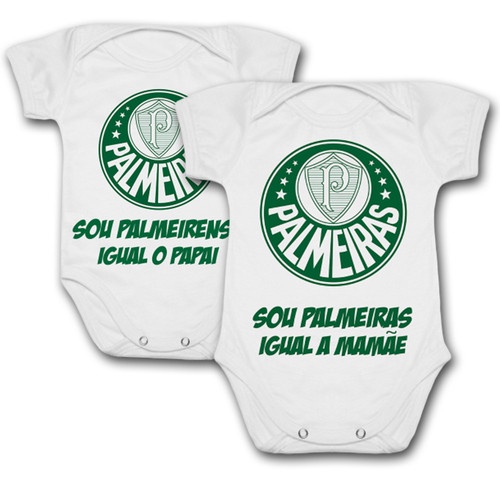 Body de Bebê Personalizado Palmeiras Sou Palmeirense Igual o Papai Mamãe