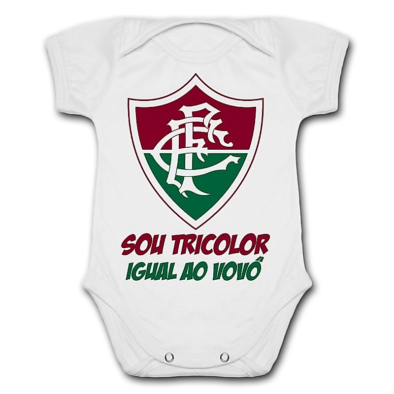 Body de Bebê Personalizado Fluminense Sou Tricolor Igual Ao Vovô