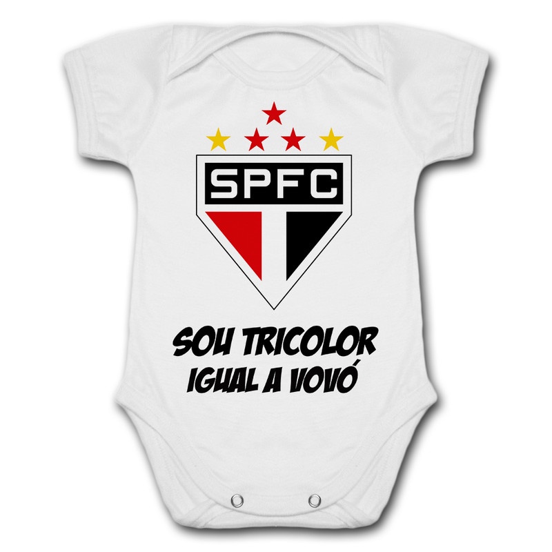 Body de Bebê Personalizado São Paulo Sou Tricolor Igual A Vovó