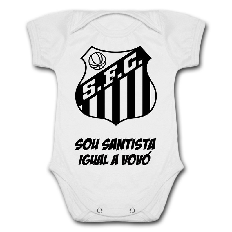 Body de Bebê Personalizado Santos Sou Santista Igual A Vovó