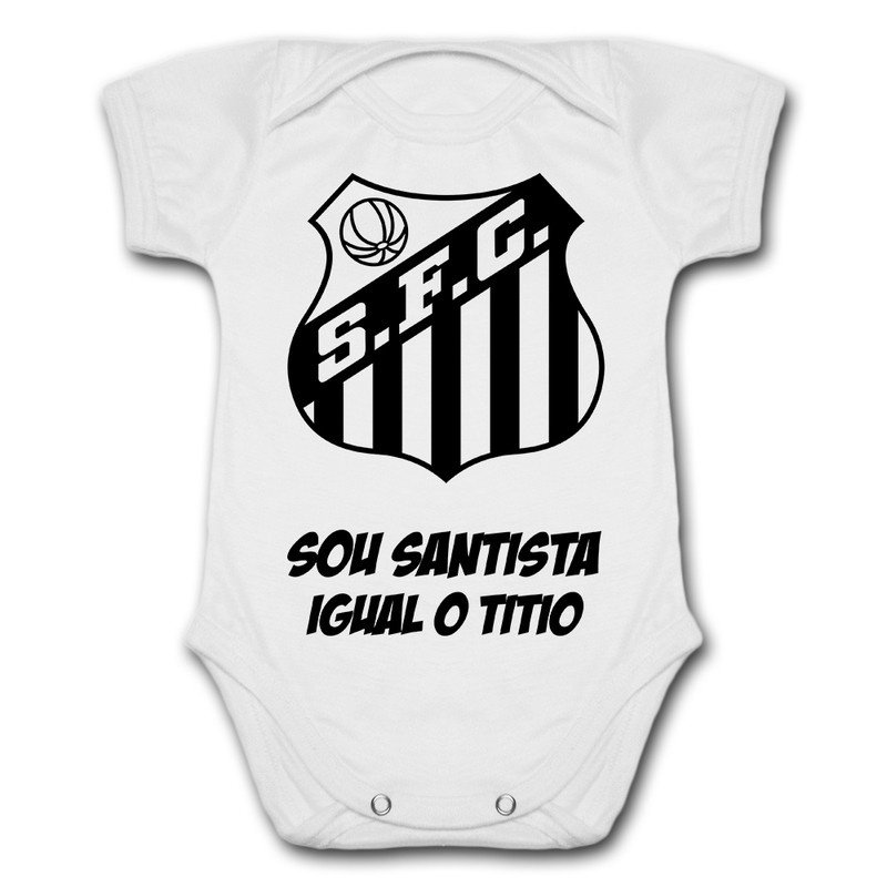 Body de Bebê Personalizado Santos Sou Santista Igual o Titio
