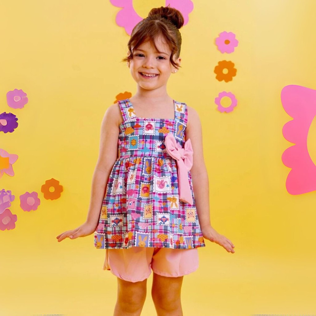 Conjunto Infantil Menina com Blusa e Short Confortável
